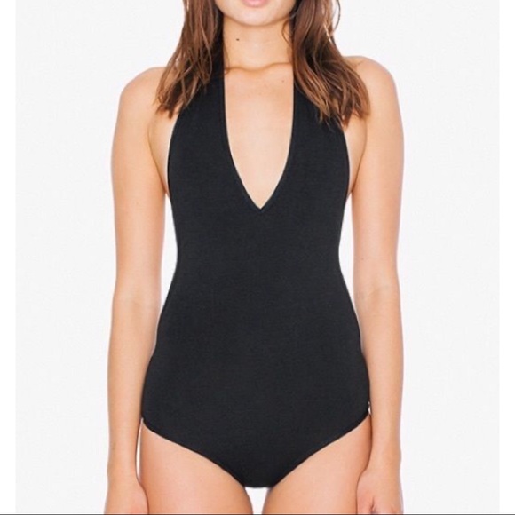 ASOS Other - ASOS AA black tricot plunging halter swimsuit XS